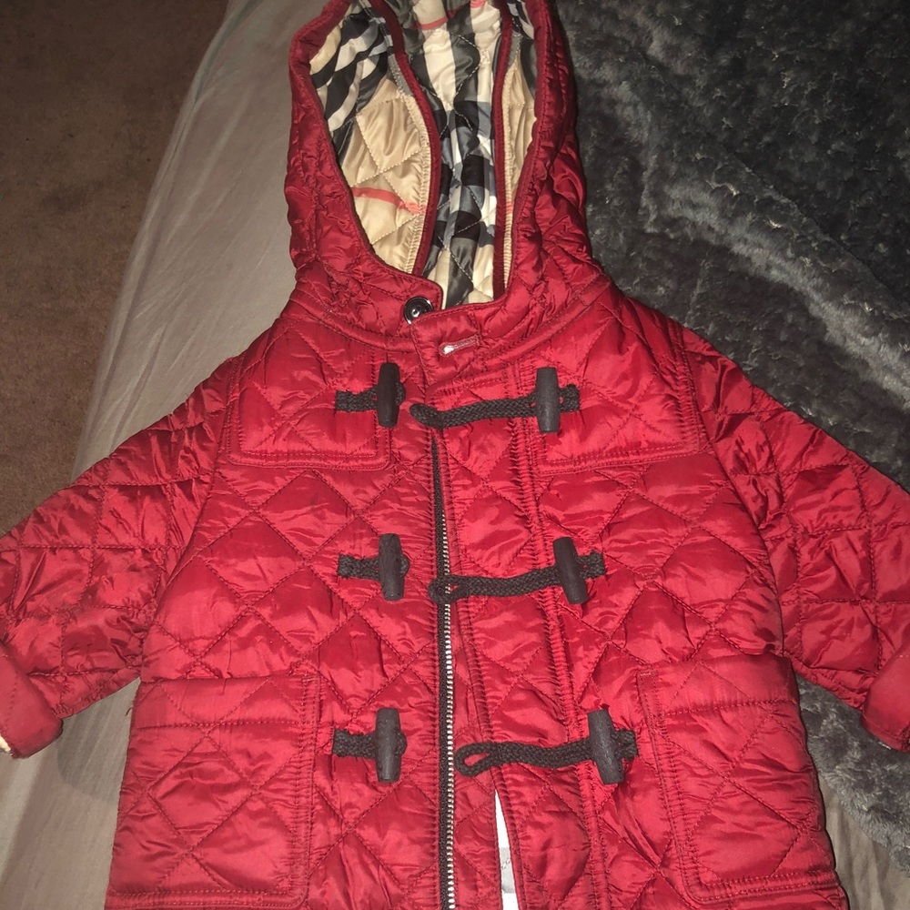 Baby Burberry quilted jacket.